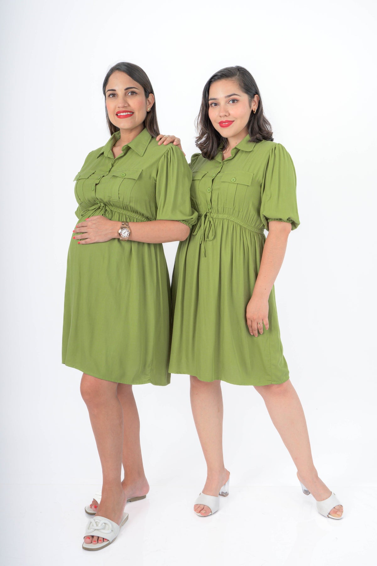 Vestido-embarazo-lactancia-Rebeca-verde-olivo