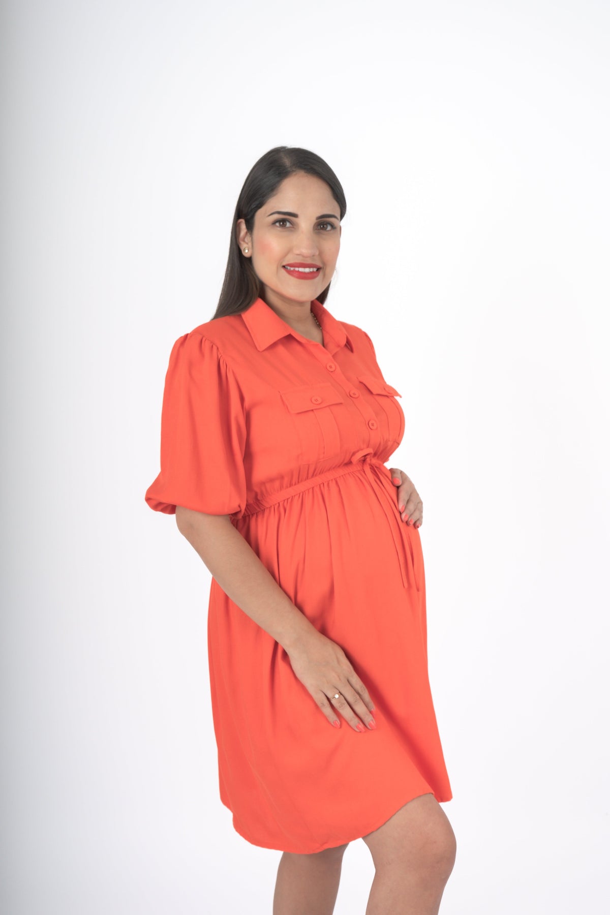 Vestido-embarazo-lactancia-Rebeca-naranja