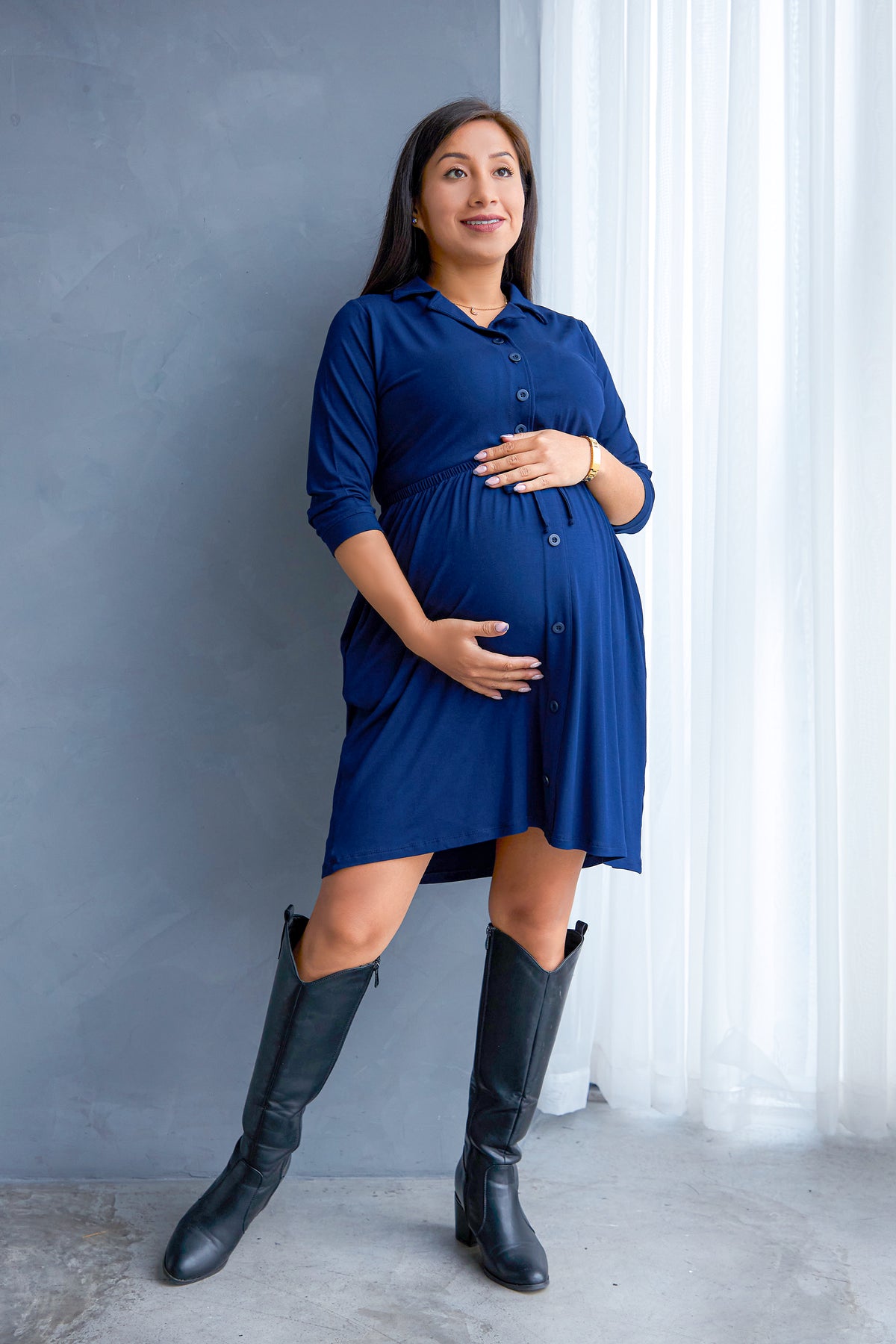 Vestido-embarazo-lactancia-Luciana-azul-marino